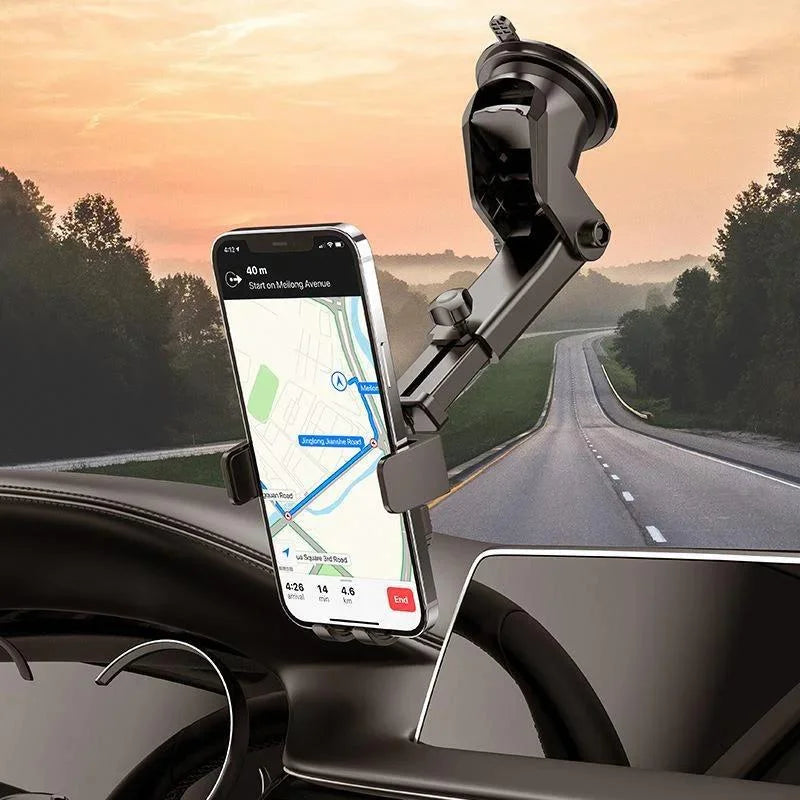 Car Holder with Auto Lock and Rotation 360 ° for Mobile Phone-Black: Safety and Convenience for Use in Vehicles, Design