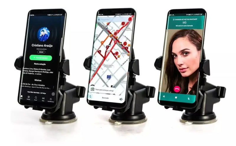 Car Vehicle Car Mobile Phone Holder Safe Automatic Lock Anti Fall GPS Maps-Fast Delivery for All Brazil