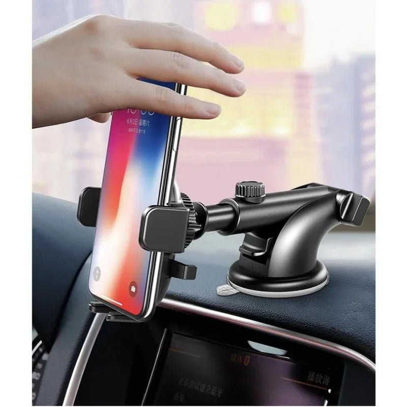 Car Holder with Auto Lock and Rotation 360 ° for Mobile Phone-Black: Safety and Convenience for Use in Vehicles, Design