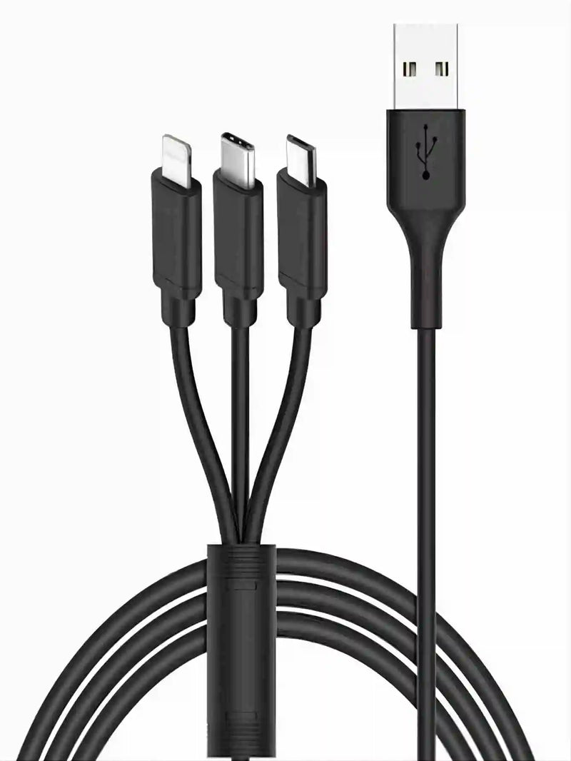 Cabo de Dados 3 em 1 Micro Usb V8/Tipo C/iPhone Carregador 3in1