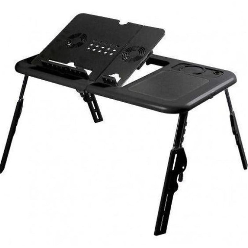 Table Support for Notbook With Cooler and Mousepad Notebook Table Folding and Adjustable Bed and Sofa Support with USB Ventilation