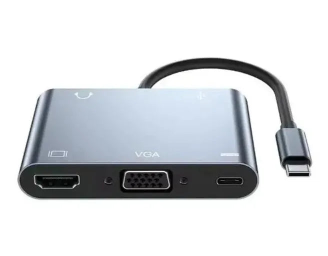 Adaptador Hub Vga/hdmi Duplicar Tela 5 Em 1 P/notebook iPad