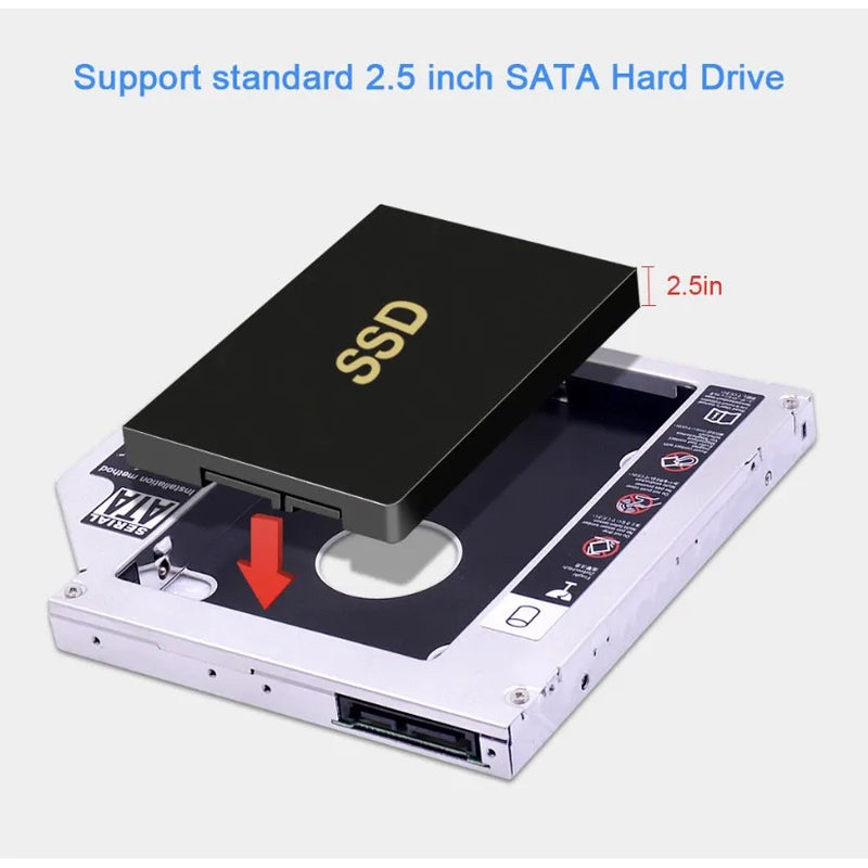 Case Adapter 12,7mm Second Hd Ssd Sata P/ Notebook Drive