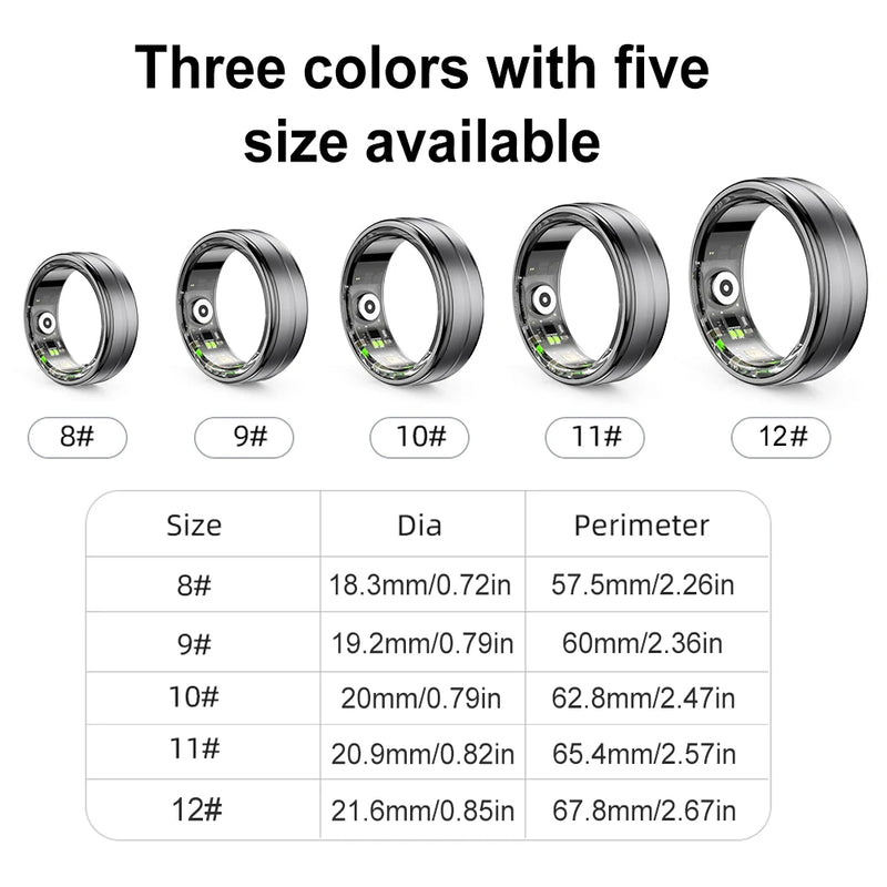 Bluetooth-compatible Smart Ring Smart Wearable Fitness Tracker Heart Rate Blood Oxygen Sleep Monitoring 5-7 Days Battery Life