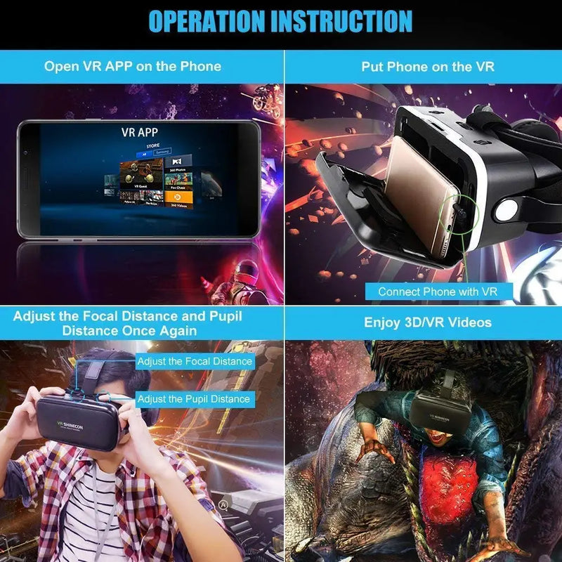 Shinecon 6.0 Casque VR Virtual Reality Glasses 3D Goggles Headset Helmet For Smartphone Smart Phone Viar Binoculars Video Game