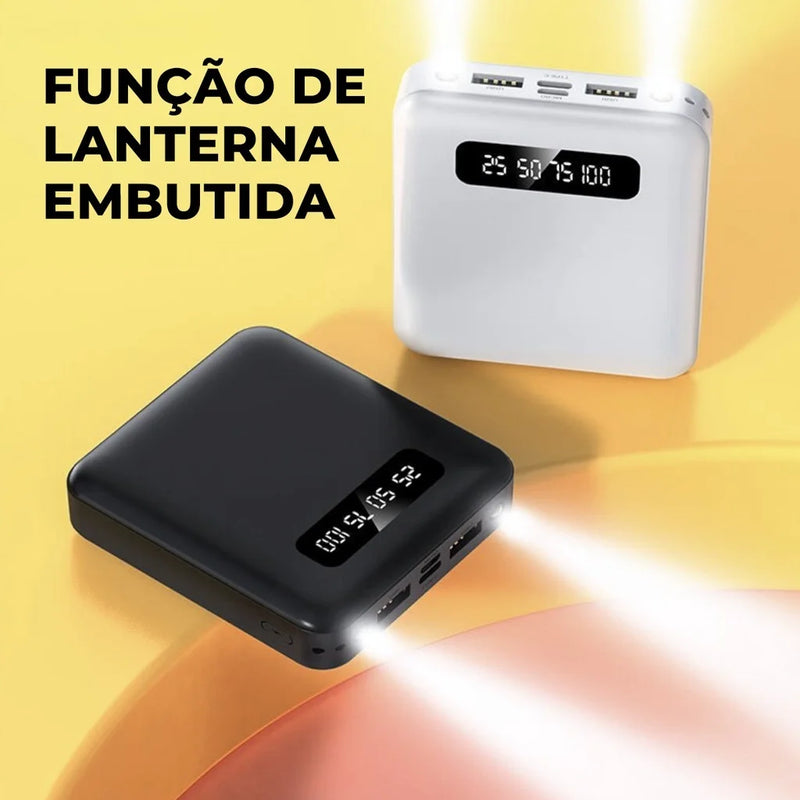 Carregador Portátil 10000mah con 4 cables de carga rápida Banco de energía digital LED Prático Conveniente Frete grátis