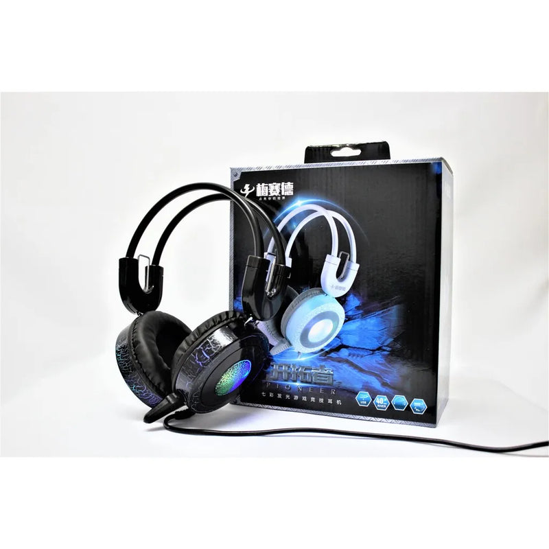 Fones De Ouvido High Pioneer H5 Com Microfone E Led Headset gamer professional wired, stereo and microphone with LED light